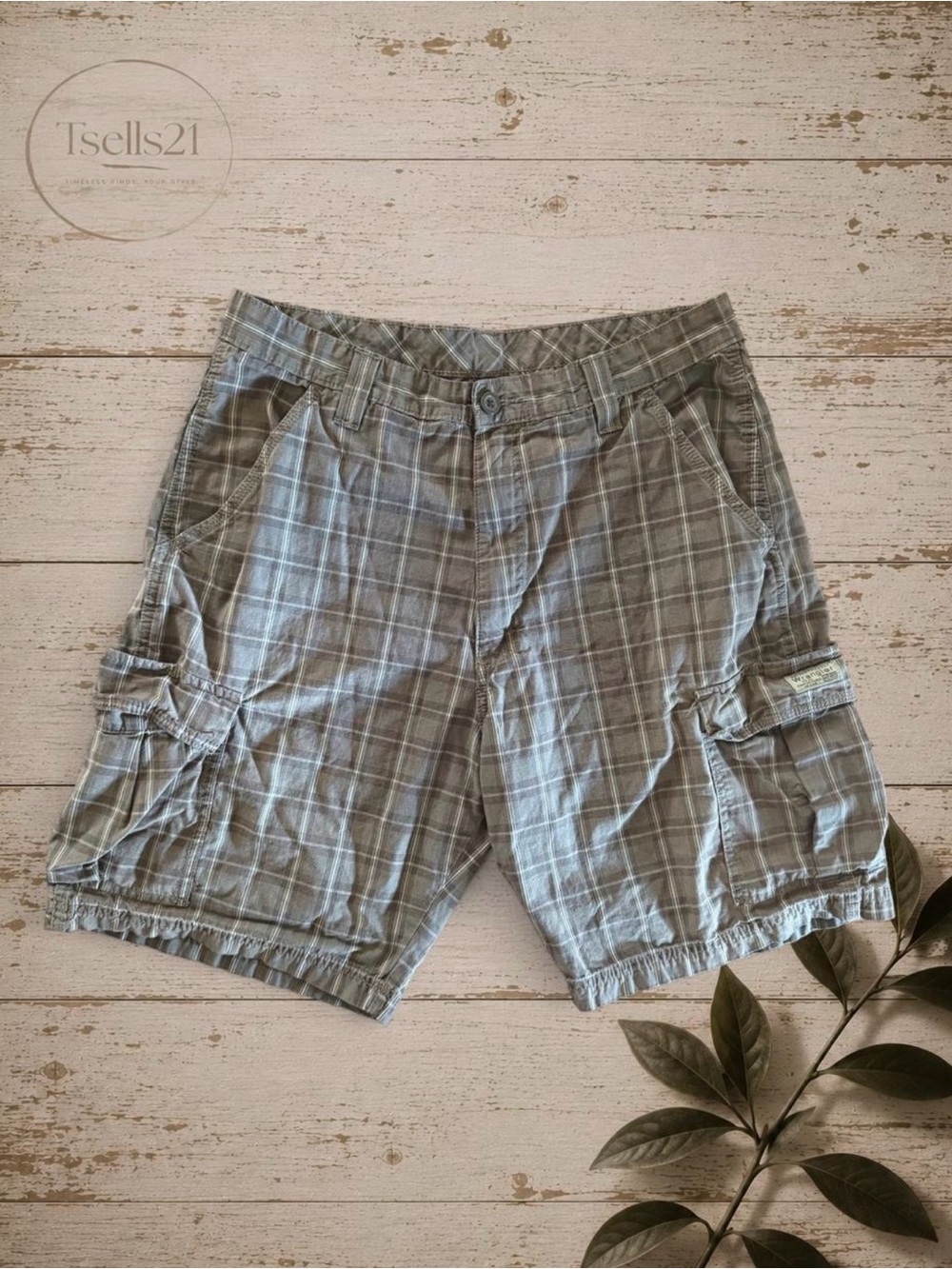 Wrangler Vintage 00s Hero Brown Plaid Cargo Shorts - Size 33